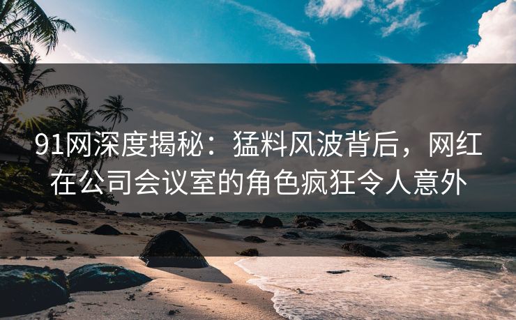 91网深度揭秘：猛料风波背后，网红在公司会议室的角色疯狂令人意外