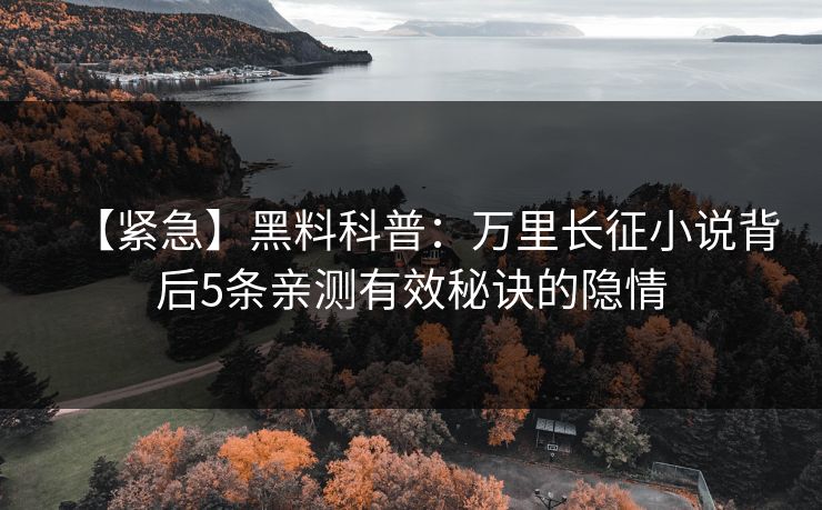 【紧急】黑料科普：万里长征小说背后5条亲测有效秘诀的隐情