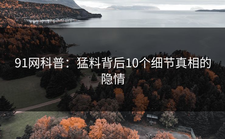 91网科普：猛料背后10个细节真相的隐情